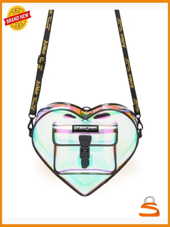 Iridescent PU Heart Backpack Crossbody with Adjustable Straps main image 4